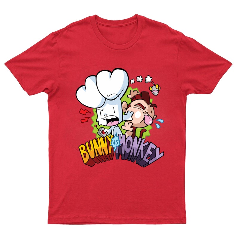 Bunny Vs Monkey T Shirt Book Day Cartoon Children Kids Boys Book Story School Event Teacher Gift Book Tee Top image 6