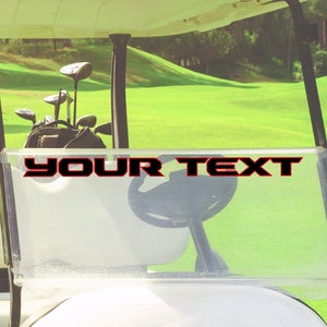 Golf Cart Custom Black Lettering Sticker Decal with an Outline