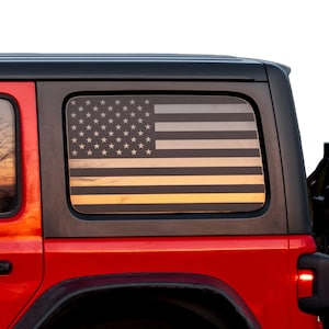 American Flag Window Graphic Decal Sticker Accessory for Jeep Wrangler JLU 4-door | Set of 2