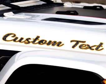 Custom Topography Car Decal, Personalized Text, Carwash Safe