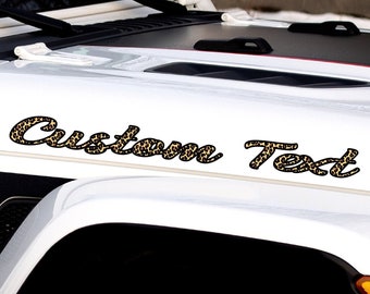 Custom Leopard Jeep Decal, Personalized Car Hood Sticker