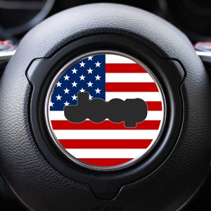 American Flag Steering Wheel Decal Accessory for Jeep vehicles