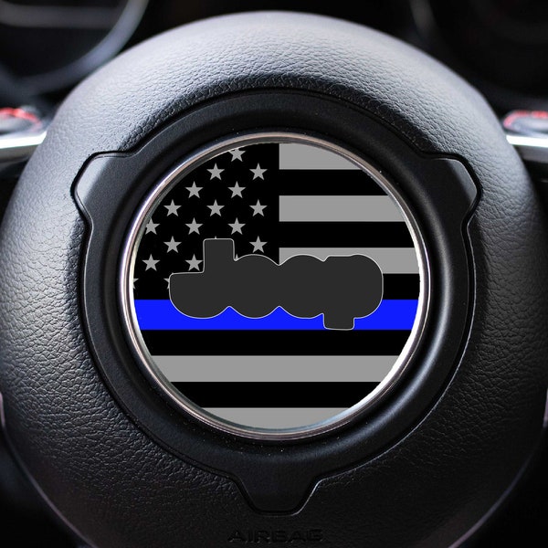 First Responder Flag Steering Wheel Decal Accessory for Jeep vehicles