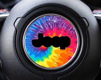 Tie Dye Print Steering Wheel Decal Accessory for Jeep vehicles