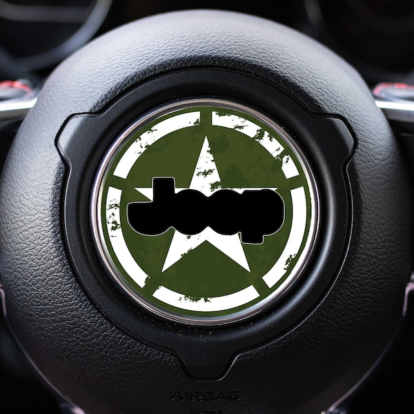 Army Star Print Steering Wheel Circle Decal Accessory for Jeep Vehicles