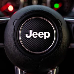 Calcomanía superpuesta para el emblema del volante de Jeep (colores sólidos) imagen 7