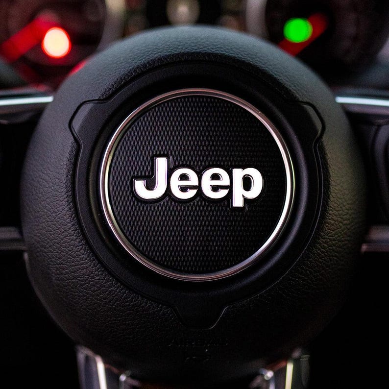 Calcomanía superpuesta para el emblema del volante de Jeep (colores sólidos) imagen 7
