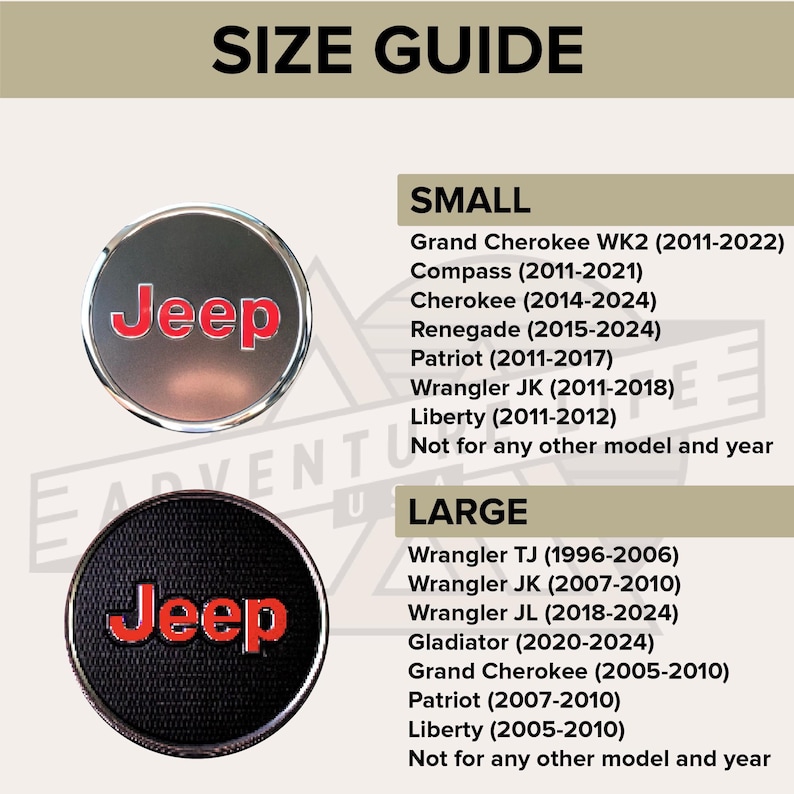 Calcomanía superpuesta para el emblema del volante de Jeep (colores sólidos) imagen 2