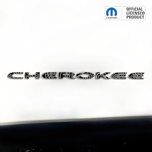 CHEROKEE Tür Emblem Overlay Aufkleber - Topografische Karte Druck | Passend für 2014 - 2025 Jeep Cherokee (ohne ausgewählte Borte)
