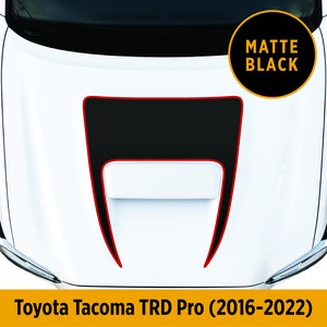Custom Hood Decal for 2016-2022 Toyota Tacoma TRD Pro - Matte Black With Outline Different Color Options New Car Lover Gift For Him Or Her