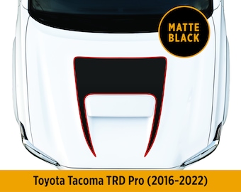 Toyota Tacoma TRD Pro Hood Decal (2016-2022) - Matte Black with Outline