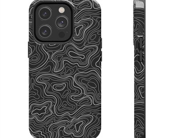 Topographic Map iPhone Case with Wireless Charging Support