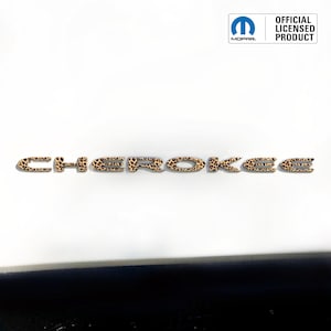 CHEROKEE Tür Emblem Overlay Aufkleber - Tierdruck-Designs | Passend für 2014 - 2025 Jeep Cherokee (ohne ausgewählte Borte)