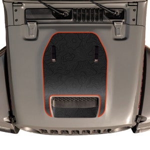 Graphique de capot pour les modèles Wrangler JL 392 et Gladiator JT MOJAVE - Noir sur noir Topo Map