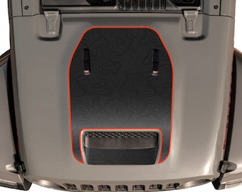 Wrangler 392 / Gladiator Mojave Hood Graphic - Black Topo Map