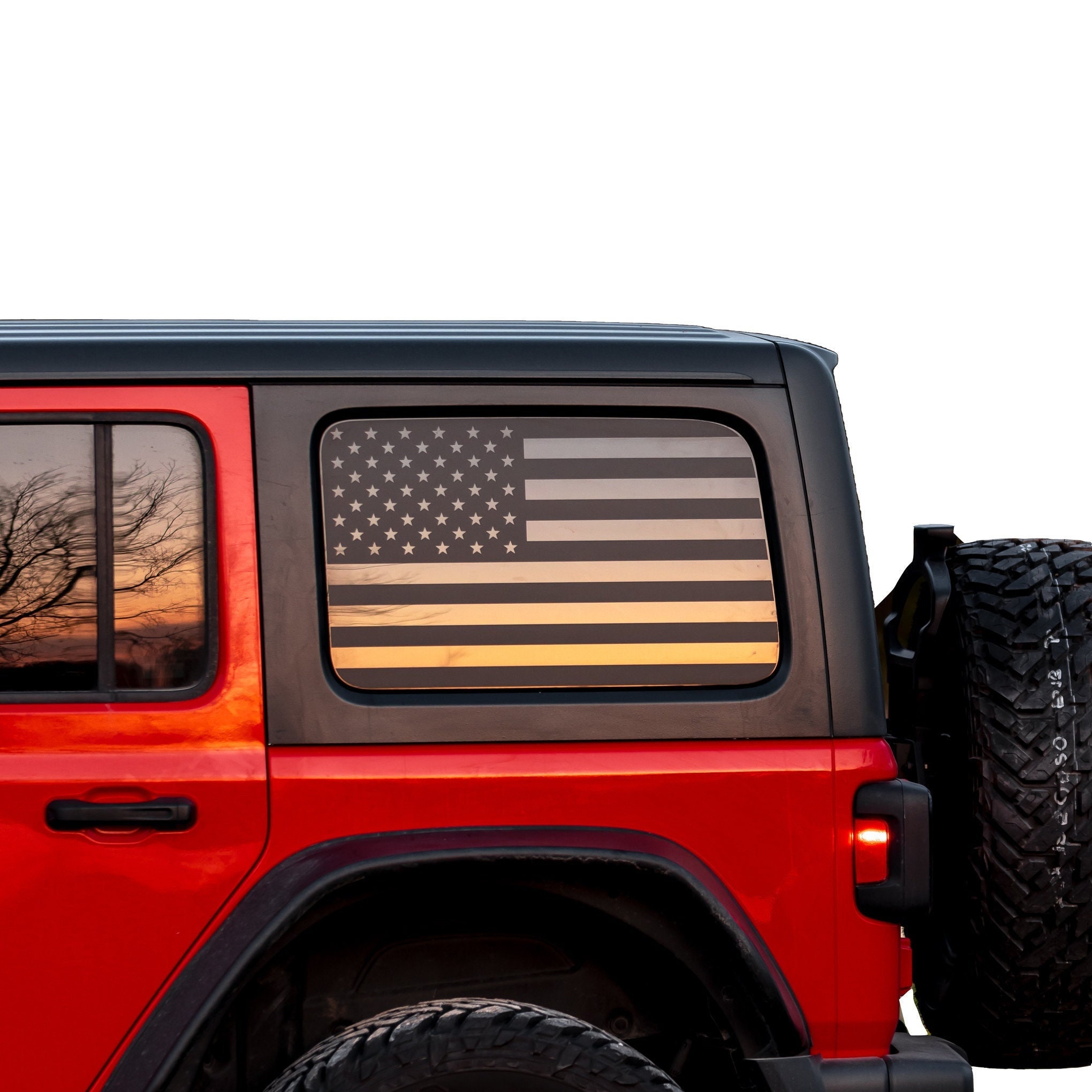 Amerikanische Flagge Fensteraufkleber Fensteraufkleber für Wrangler JLU 4-Türer | 2er-Set