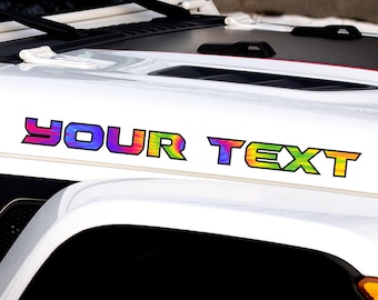 タイダイレタリングカスタムカーデカール | フードステッカーセット