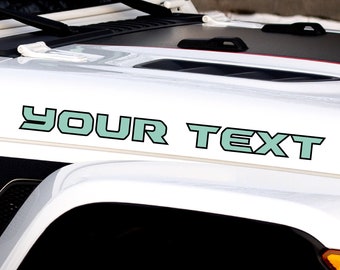 Custom Text Car Hood Decal | Matte or Gloss, Set of 2