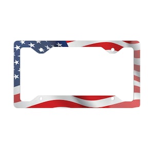 Patriotic American Flag License Plate Frame