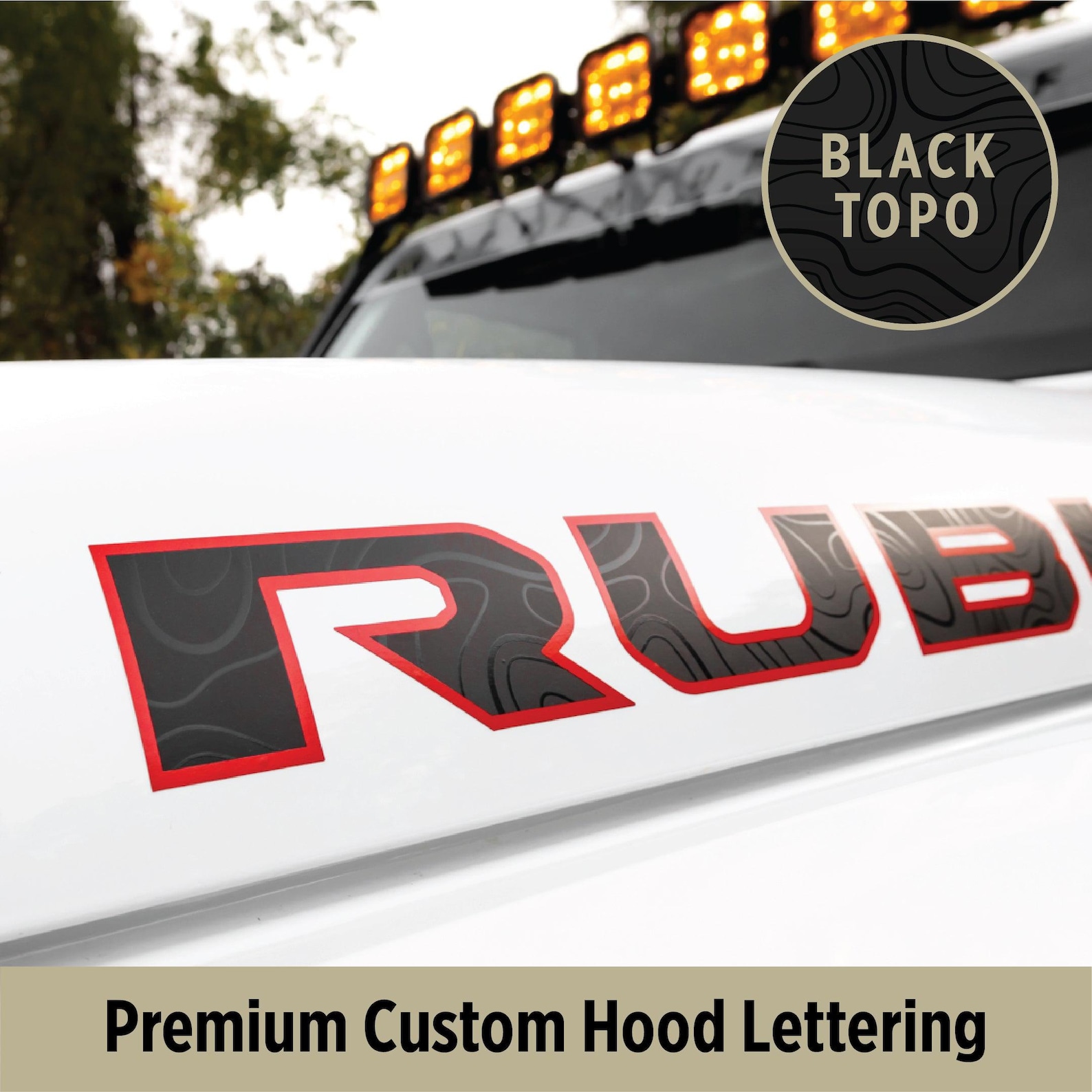 Custom Hood Lettering RUBICON Hood Lettering | Set of 2 - Etsy