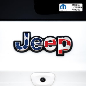 JEEP Emblem Overlay Aufkleber - Amerikanische Flagge Druck | Passend für Grand Cherokee, Cherokee, Compass, Renegade, Liberty & Patriot