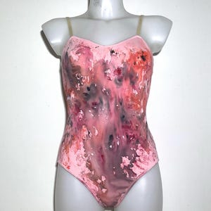 Hand Painted Dance Leotard, Straps, Dancewear, Ballet leotard, Unique, Size Small, Art