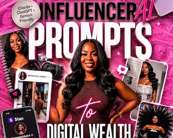 AI Influencer Prompt Pack, Beginner Friendly AI Guide, 100 Realistic Prompts, 3 Model Ideas, Digital Download