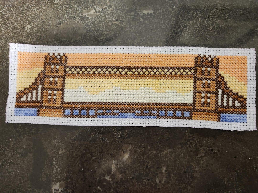 London Bridge Completed Cross Stitch Bookmark - Etsy