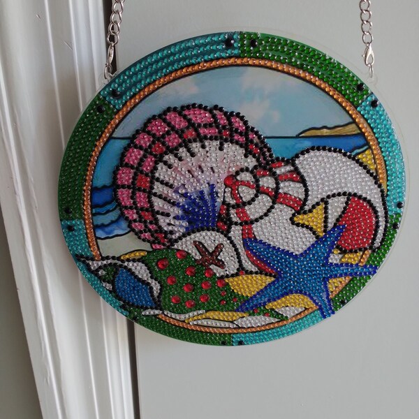 Seaside suncatcher completed diamond painting