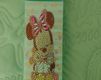 Mouse pencil case completed diamond painting