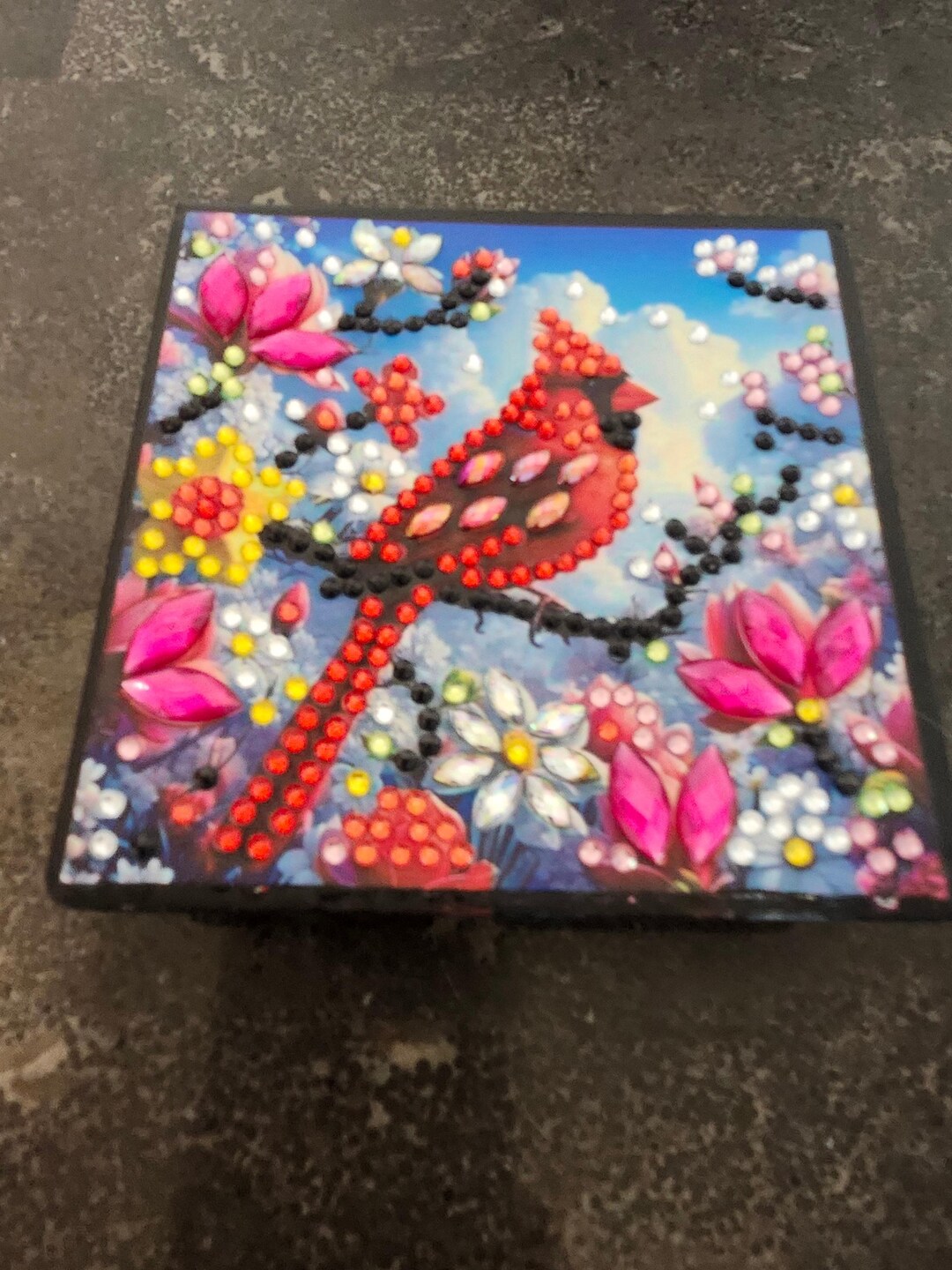 Cardinal Note Paper Cardinal Note Paper Box Completed Diamond Painting - Etsy