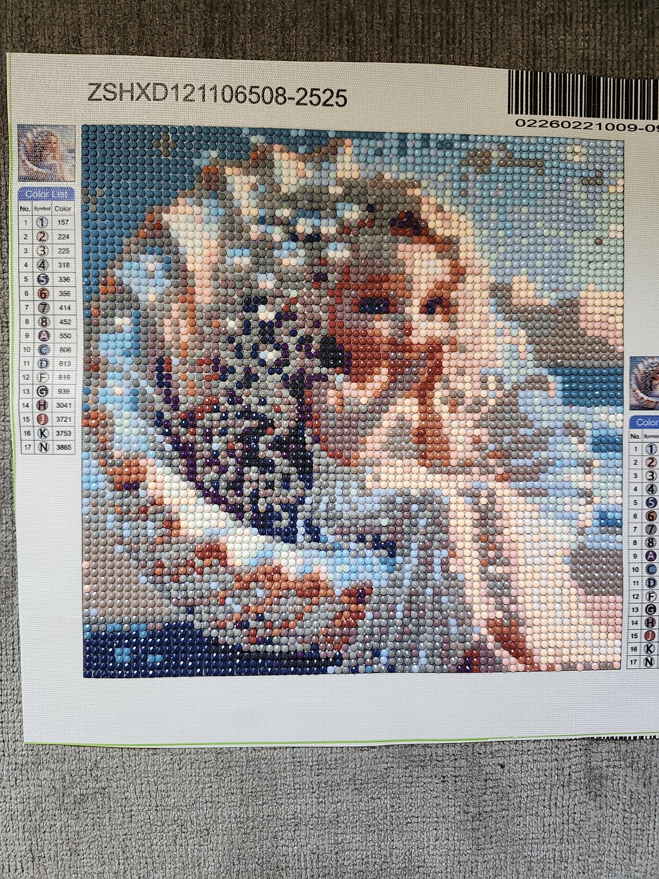 Pearl Girl Sitting in a Shell on Beach Completed Diamond Painting Pic ...