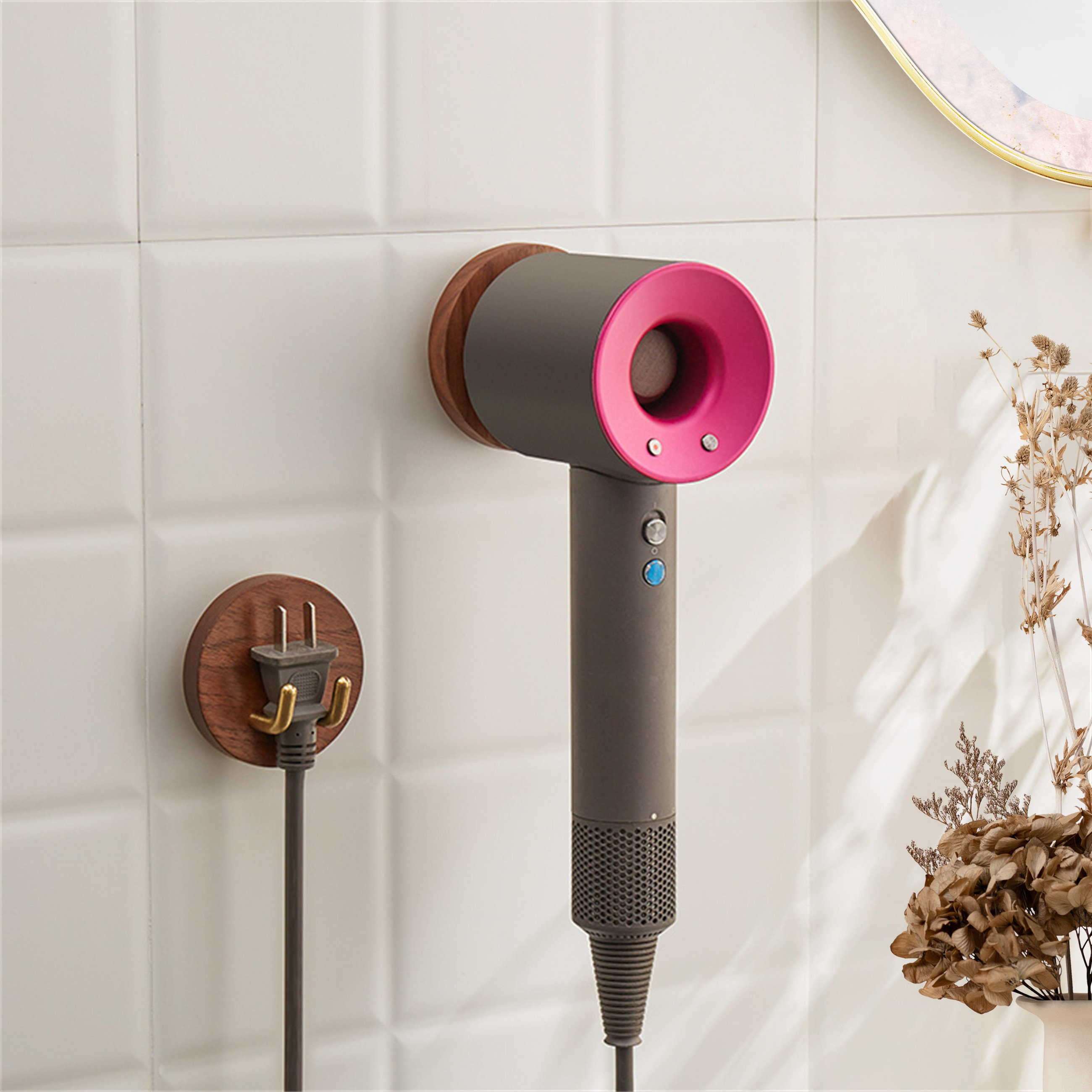 Hands Free Hair Dryer Stand Holder - Blow Dryer Mount for Hands Free Drying  - Blowdryer Stand Perfect for Any Counter - Attachment Makes Styling