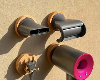 Estante de almacenamiento Dyson, estante de almacenamiento para secador de pelo, soporte para boquillas, soporte de madera para secador de pelo, almacenamiento magnético, almacenamiento de pared, organizador Dyson, almacenamiento para el hogar.