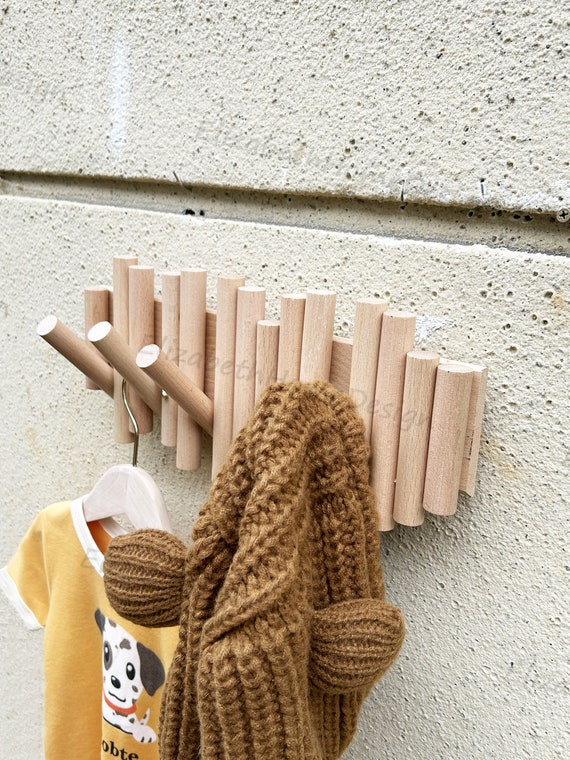 Nordic Modern Solid Wood Hooks, Collapsible Coat Hangers, Creative