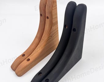 Soporte de trípode creativo de madera de cerezo, soporte de estante divisorio de una pieza de cerezo negro, soporte triangular de madera maciza, soporte de pared laminado