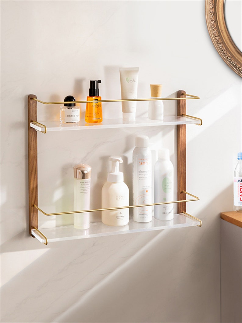 Largecapacity Storage Rack Doublelayer Bathroom Shelf Etsy