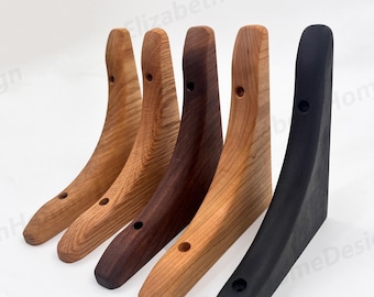 Soporte de trípode creativo de madera de cerezo, soporte de estante divisorio de una pieza de nogal negro, soporte triangular de madera maciza, soporte de pared laminado