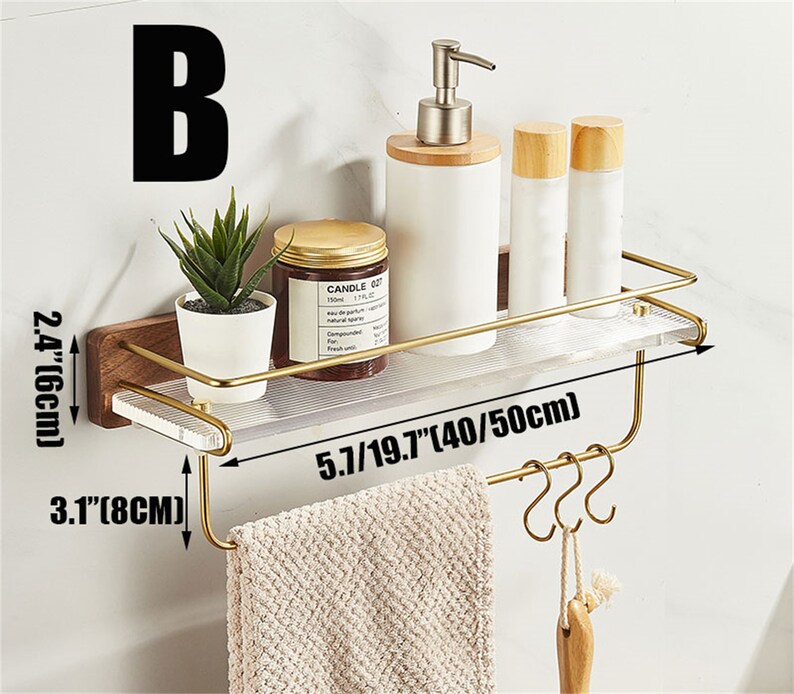 Solid Wood Bathroom Shelves Black Walnut Bathroom Storage Etsy