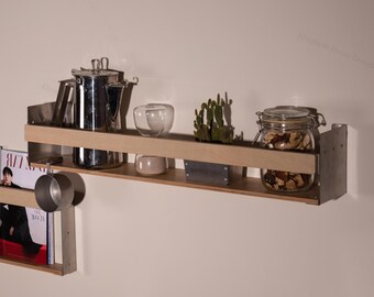 Estante laminado de madera de abedul, estante de pared, estante de exhibición, estante para almacenar objetos, estante de cocina, estante de baño, estante para vajilla, revistero, regalo