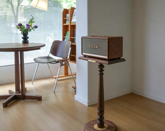Marshall Speaker Stand,Walnut Speaker Floor Stand,Solid Wood HiFi Speaker Pedestal,Walnut Speaker Stand for Marshall Stanmore Woburn.
