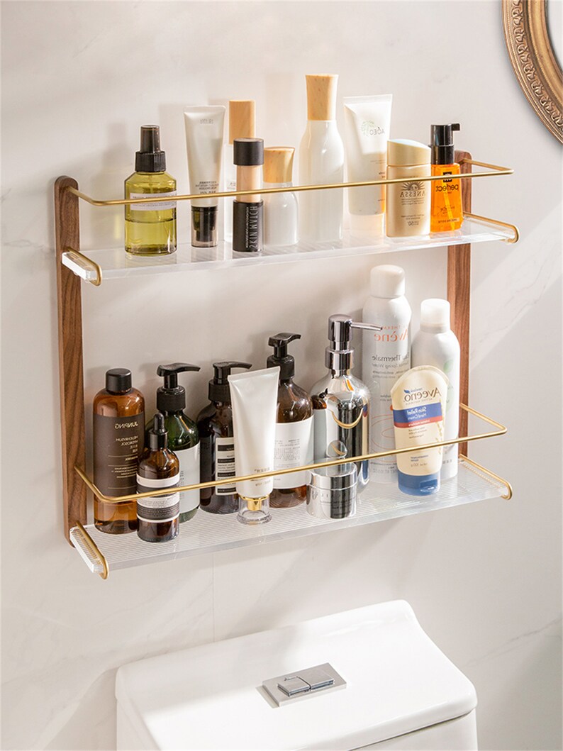 Largecapacity Storage Rack Doublelayer Bathroom Shelf Etsy
