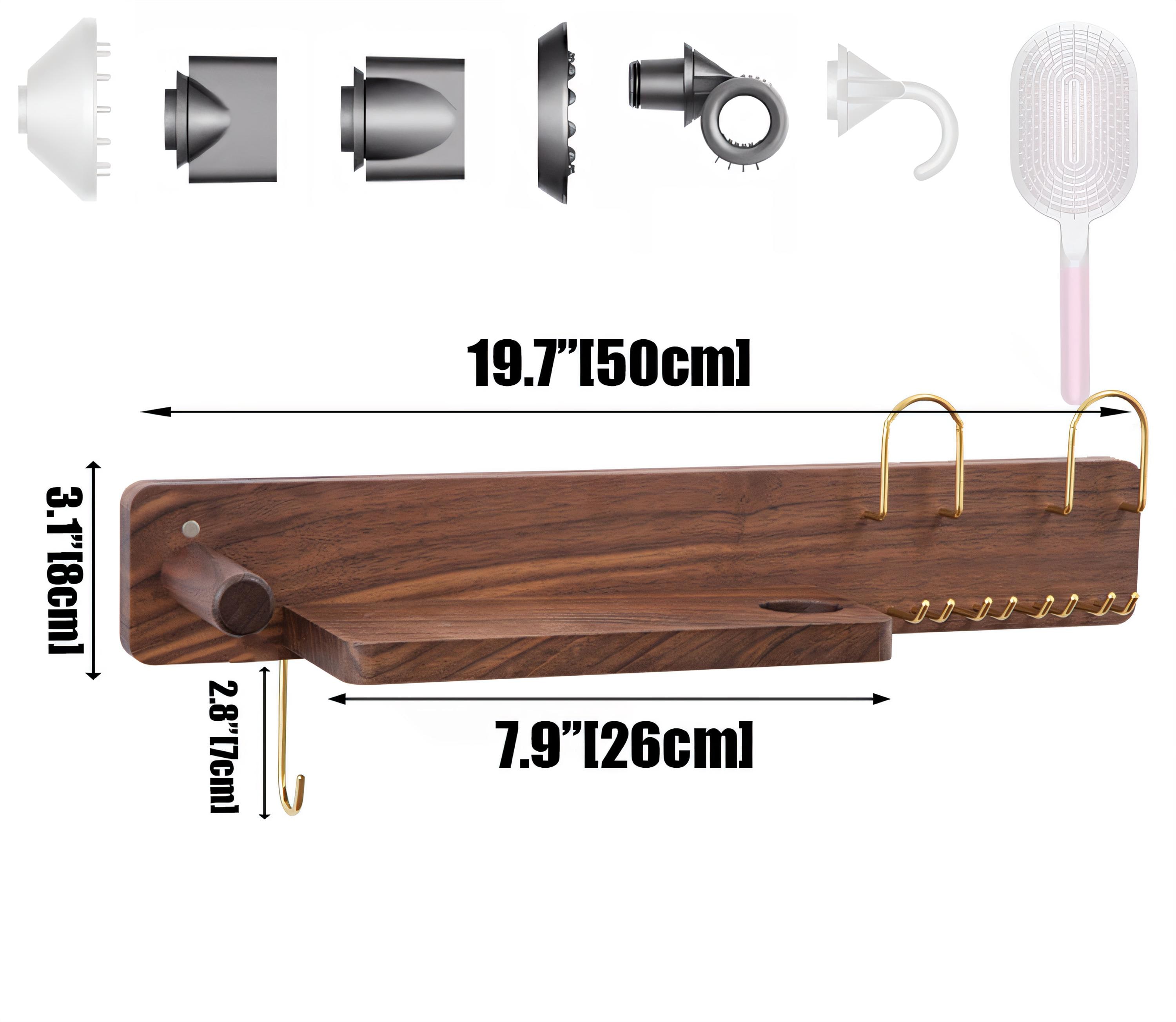 OWKAY Porta Asciugacapelli Da Parete Mensola Da Bagno Senza Foratura Supporto Per Asciugacapelli In Plastica Organizer Da Bagno StyleBwhite - 3