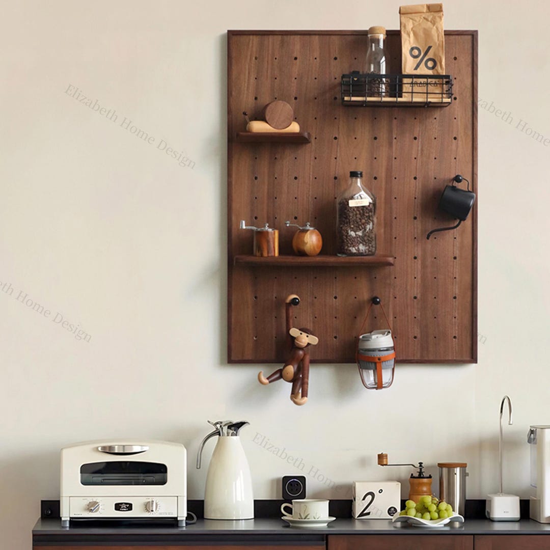 Black Walnut Pegboard Storage Rack, Black Walnut Pegboard Rack ...