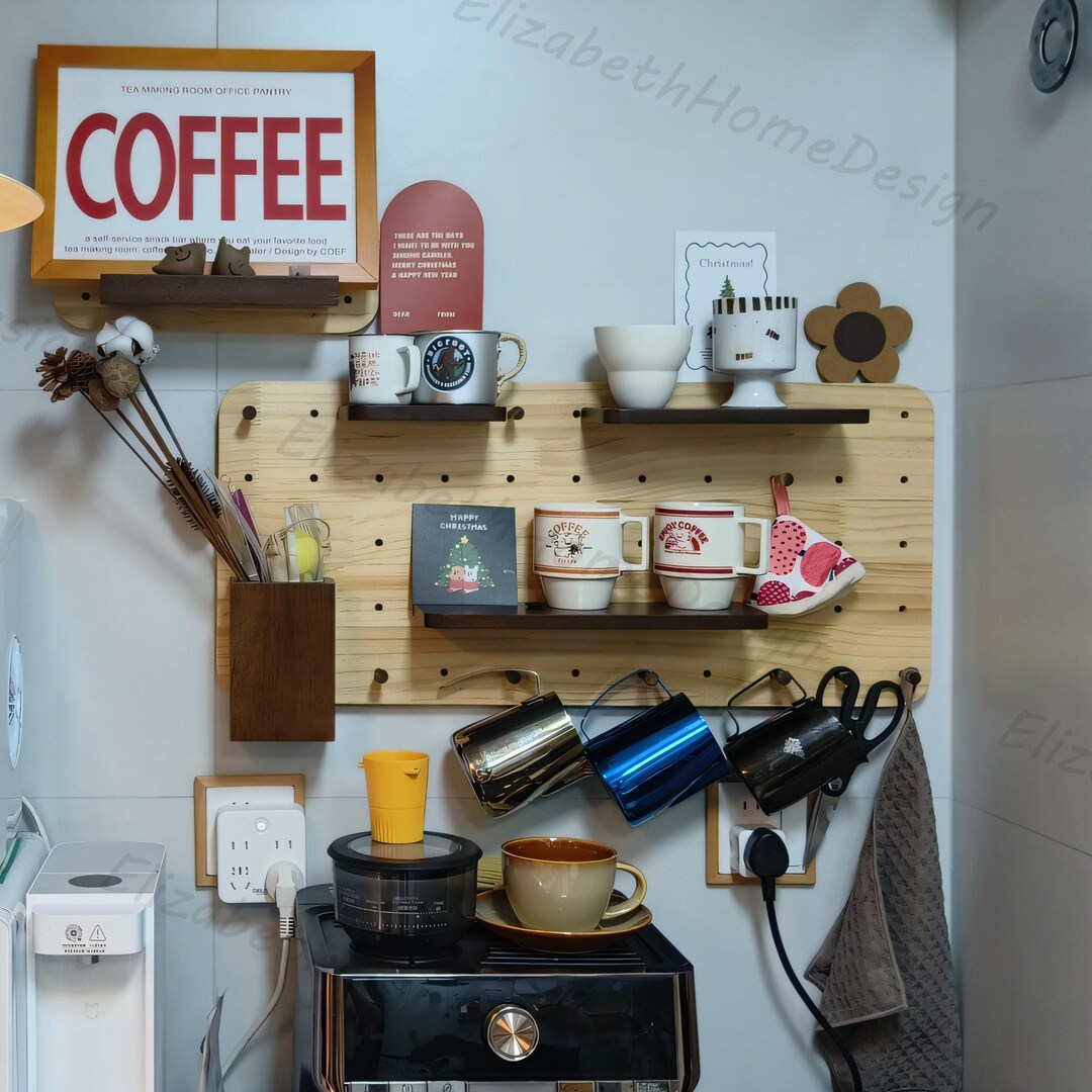 Wooden Pegboard Storage Rack Set,adjustable Organizer,suitable for ...