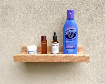 Estantería de roble, Estantería de madera, Estantería de baño, Toallero, Revistero, Organizador de baño, Estantería de almacenamiento para el hogar, Adornos de pared, Estantería de almacenamiento.