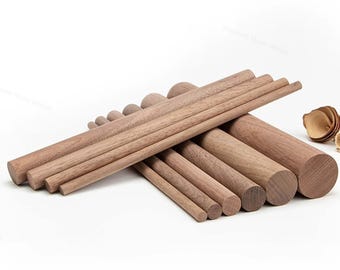 Black Walnut Round Rods，Black Walnut Round Wooden Sticks，Diy Wooden Materials，Black Walnut Strips，Black Walnut Round Logs.