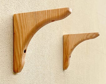 Soporte de estante divisorio de una pieza de nogal negro, soporte triangular de madera maciza, soporte de pared laminado, roble rojo, madera de fresno