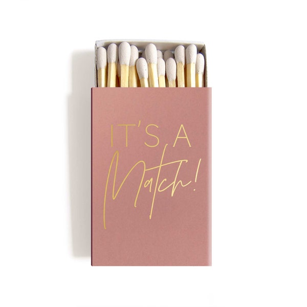 It's a Match Matchboxes - Personalized Wedding Matches - Foil Stamped Sparkler Matches Wedding Favors - Custom Matchboxes