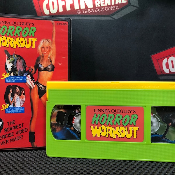 Horror Workout de Linnea Quigley (1990) "Cassette VHS personnalisée" - Coffin Video Rentals